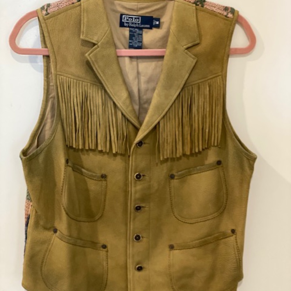 Ralph Lauren Southwestern Leather Vest - M